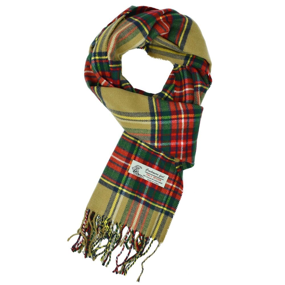8301 Scottish Stewart Tartan Plaid Luxurious Winter Scarf Soft Cashmere